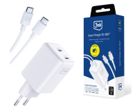 3MK Hyper Charger PD 45W White + 2x USB-C-C Cables 5903108561969 - 1267405 - zdjęcie 1